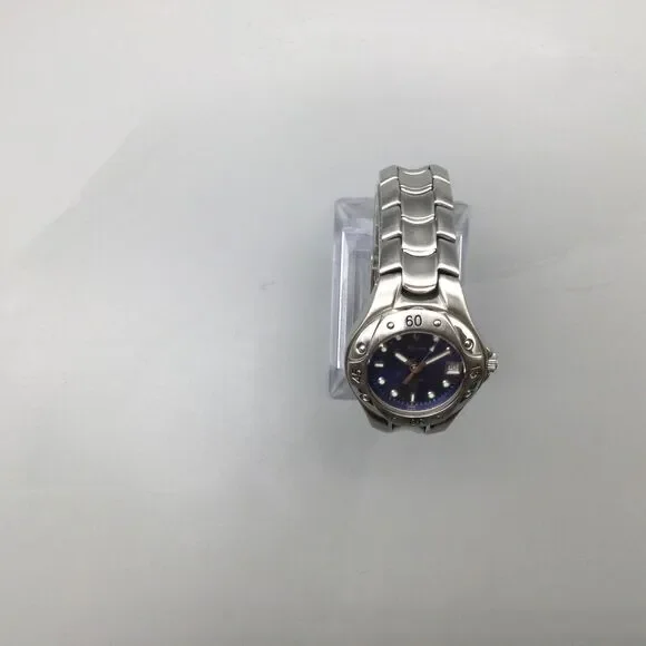 Bulova Marine Star Watch Women 26mm Silver Tone Date 2002 New Battery 6.75"